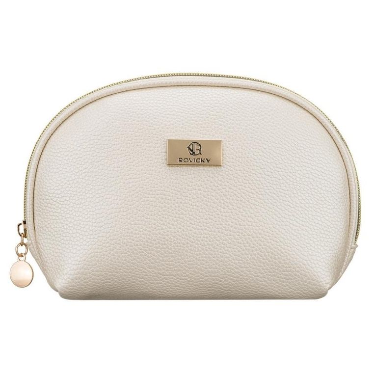 Rovicky, kosmetyczka, skóra ekologiczna, 1-komorowa, beżowa