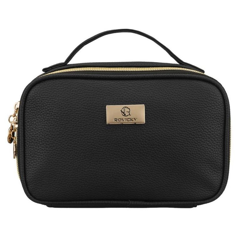 Rovicky, kosmetyczka, skóra ekologiczna, czarna