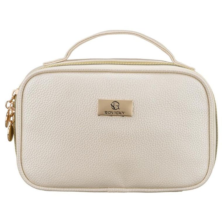Rovicky, kosmetyczka, skóra ekologiczna, jasnobeżowa