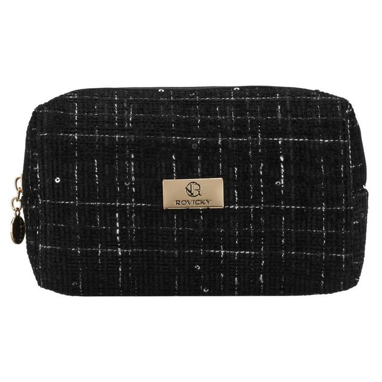 Rovicky, kosmetyczka, tkanina syntetyczna, czarna