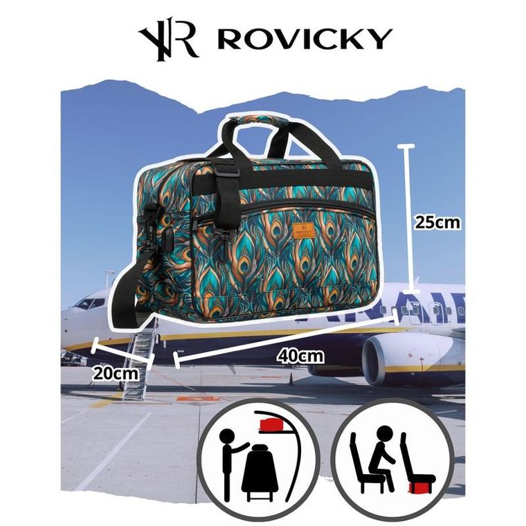 Rovicky, torba podróżna, rośliny
