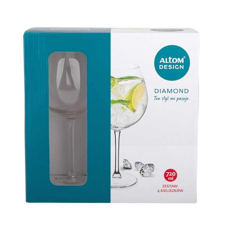 Royal Leerdam, Diamond XXL, komplet kieliszków, 720 ml, 4 szt.