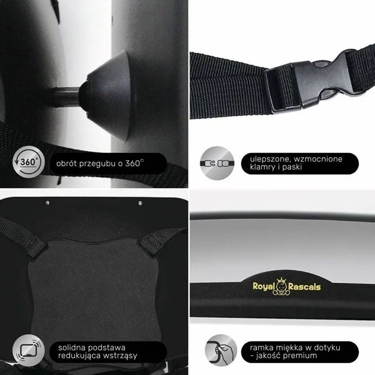 Royal Rascals, lusterko do samochodu, czarne