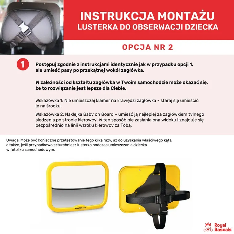 Royal Rascals, lusterko do samochodu, żółte