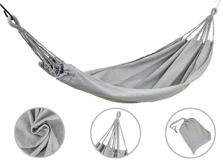 Royokamp, hamak ogrodowy, 2-osobowy, szary stalowy, 200-150 cm