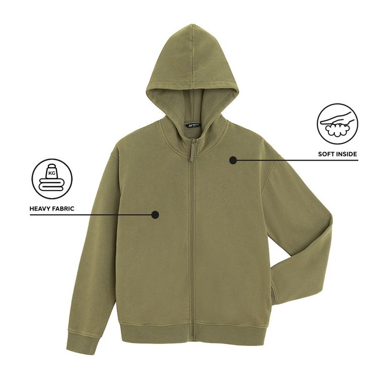 Rozpinana bluza z kapturem o kroju oversize NOWEAR