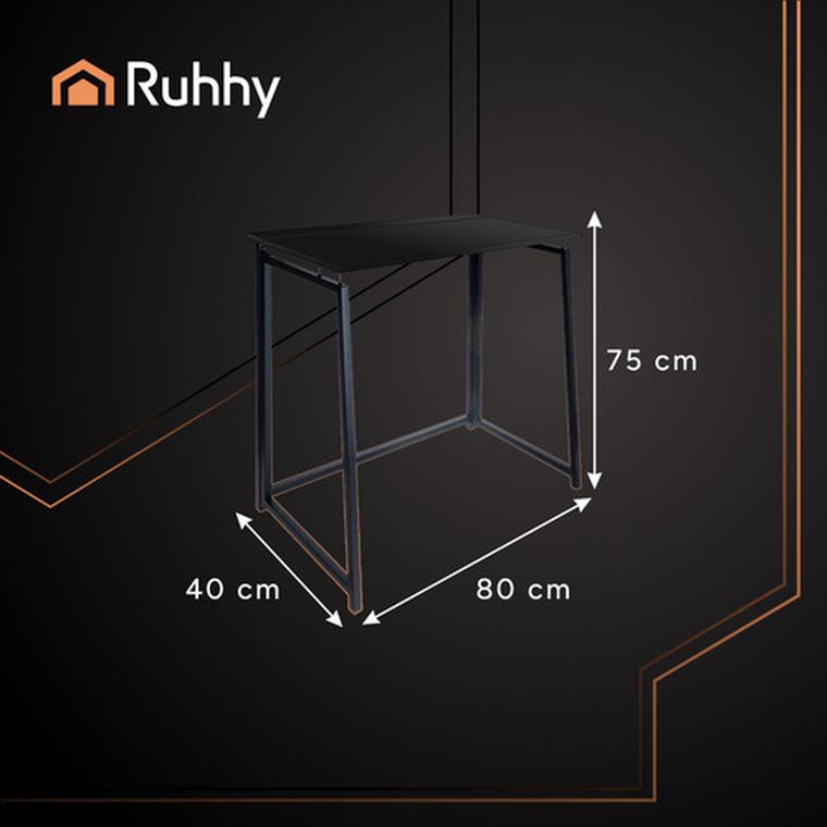 Ruhhy, biurko składane drewniane, czarne