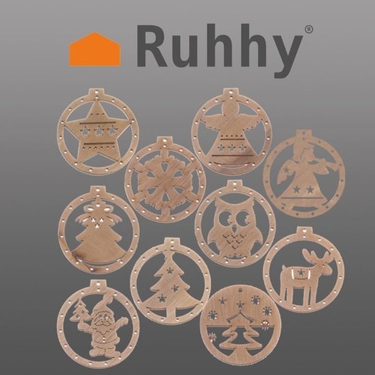 Ruhhy, bombki drewniane, 10 szt.