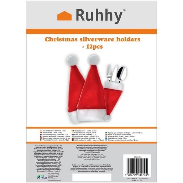 Ruhhy, etui na sztućce, czapeczki, 12 szt.