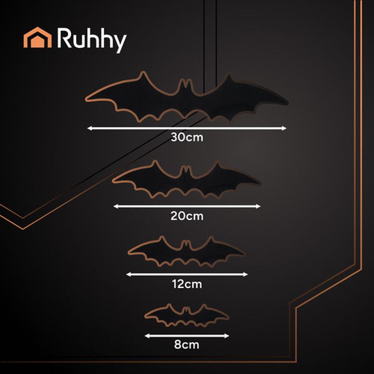 Ruhhy, nietoperz, naklejki 3D, 56 szt.