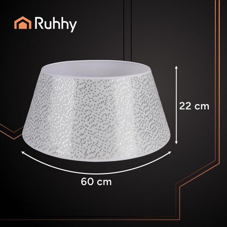 Ruhhy, osłonka na choinkę, srebrna, 60-22 cm