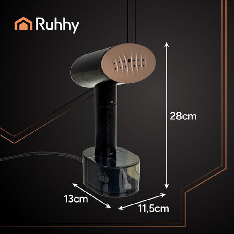 Ruhhy, parownica do ubrań, 2000W, czarna, Mysti, 26339