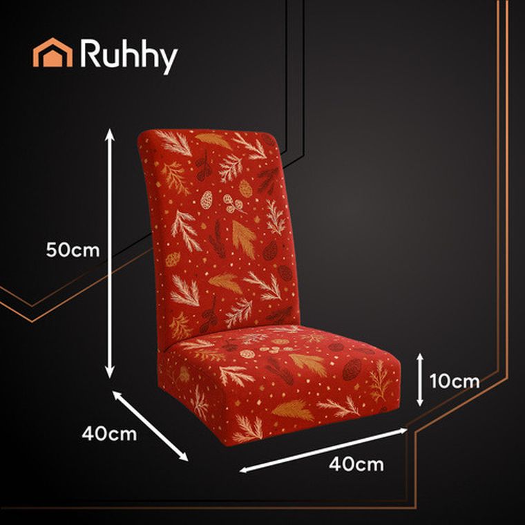 Ruhhy, pokrowce na krzesła, czerwone, 6 szt.