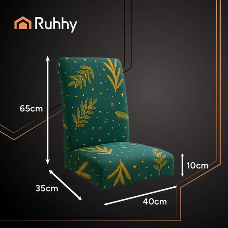 Ruhhy, pokrowce na krzesła, zielone, 6 szt.