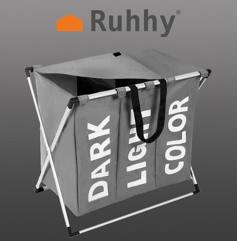 Ruhhy, składany kosz na pranie, 3 komorowy