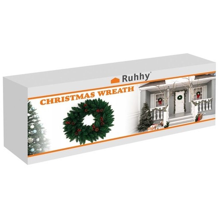 Ruhhy, świąteczny wianek na drzwi, 60 cm