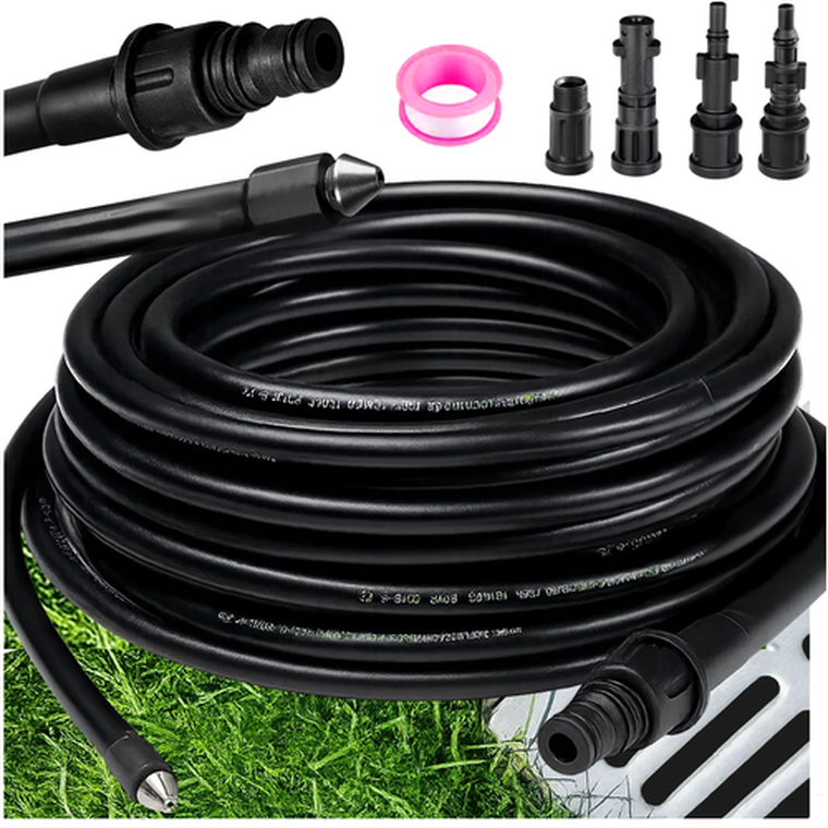 Ruhhy, wąż do czyszczenia rur z adapterem, 15m