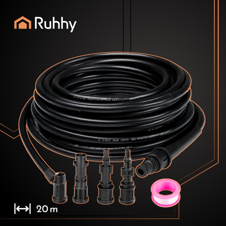 Ruhhy, wąż do czyszczenia rur z adapterem, 20m