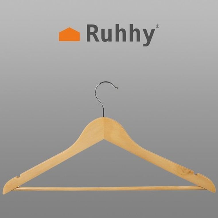 Ruhhy, wieszak na ubrania, drewniany, 10 szt.