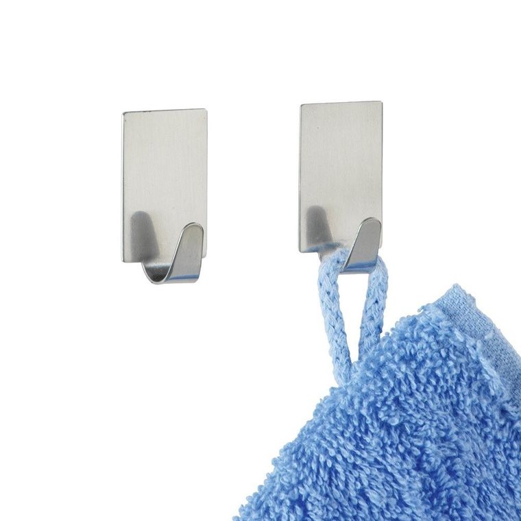 Samoprzylepny wieszak łazienkowy, błyszczący, 4 szt.