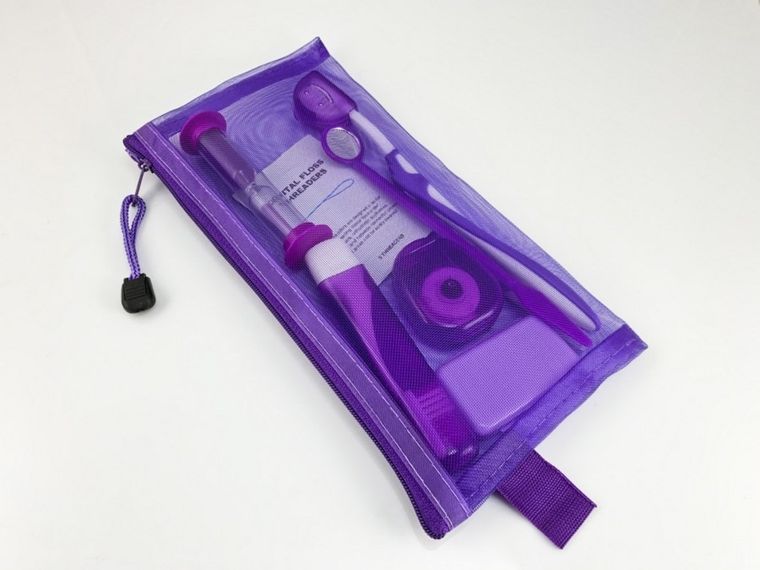 Sanaj, Ortho, zestaw ortodontyczny w kosmetyczce, fioletowy