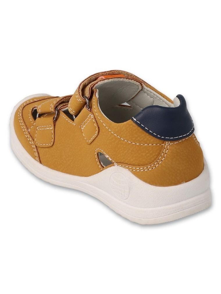 Sandały chłopięce, brązowe, skórzana wkładka, Befado