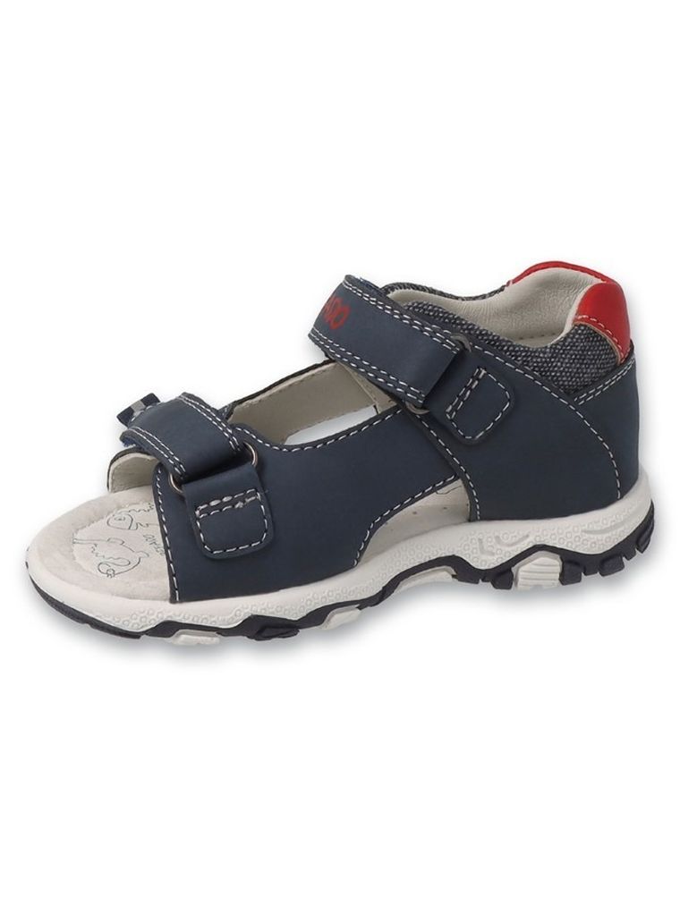 Sandały chłopięce, granatowe, skórzana wkładka, Befado