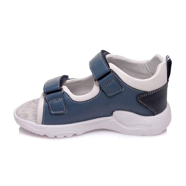 Sandały chłopięce, granatowe, skórzana wkładka, Weestep