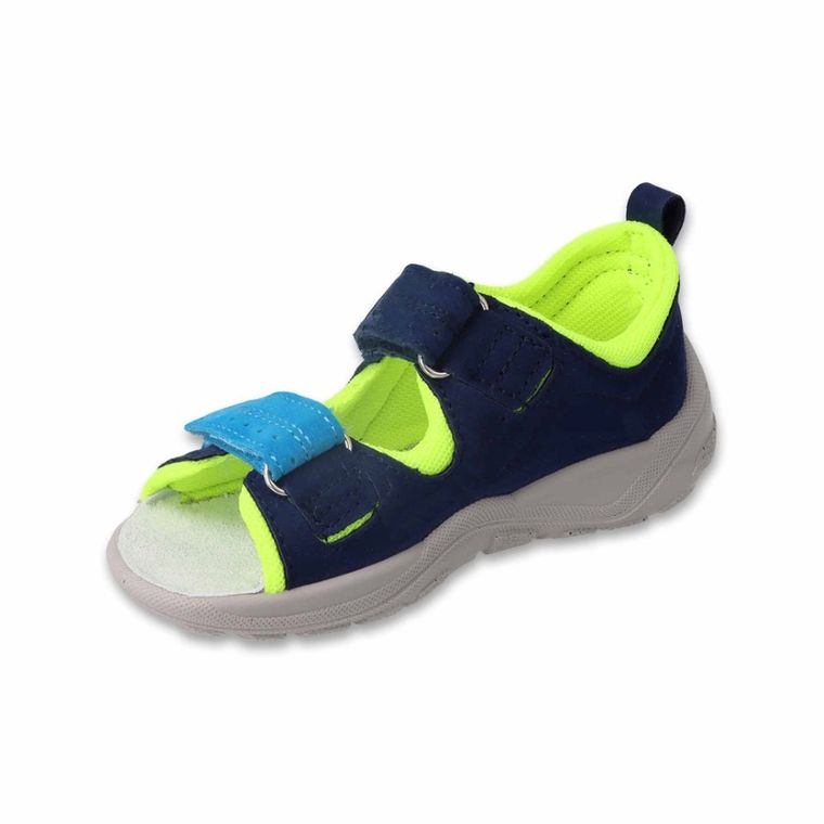 Sandały chłopięce, granatowo-zielone, Befado