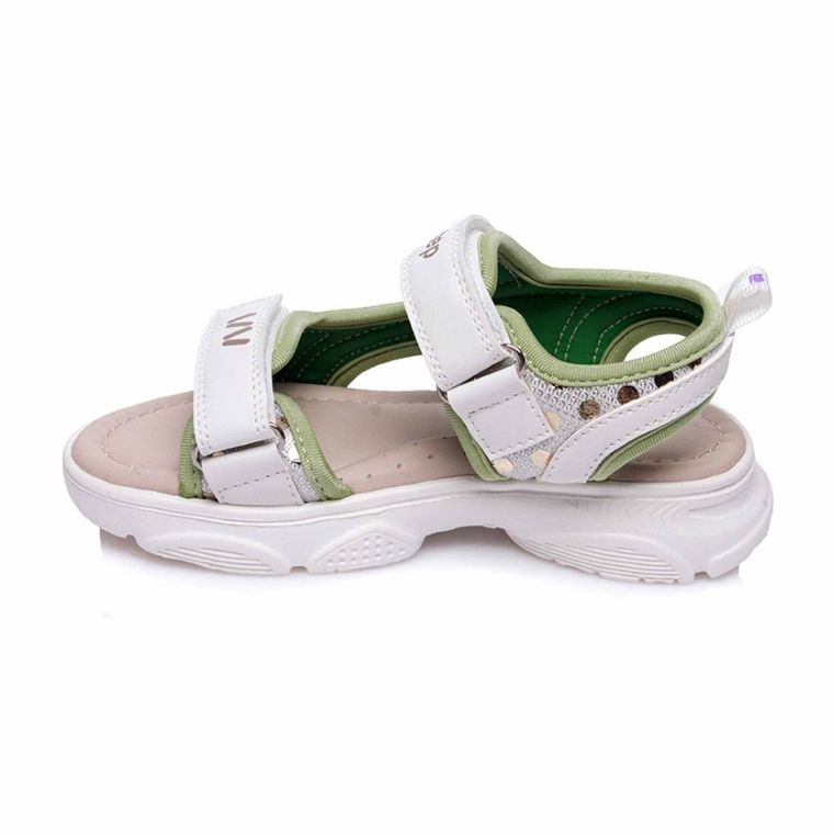 Sandały dziewczęce, białe, skórzana wkładka, Weestep