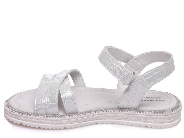Sandały dziewczęce, białe, Weestep
