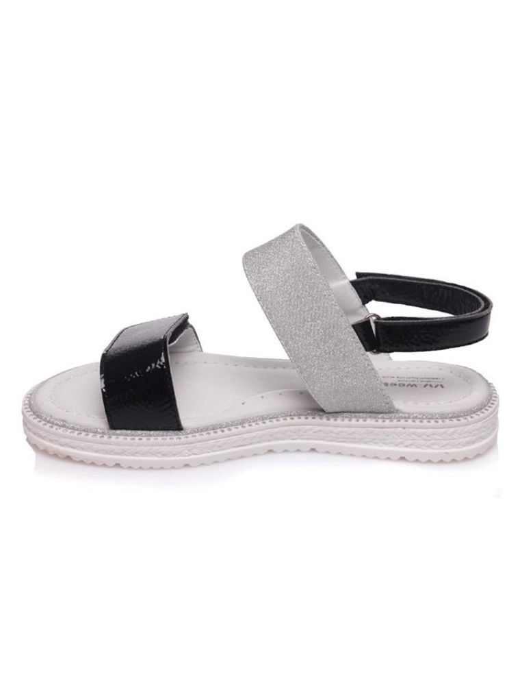 Sandały dziewczęce, czarno-białe, Weestep