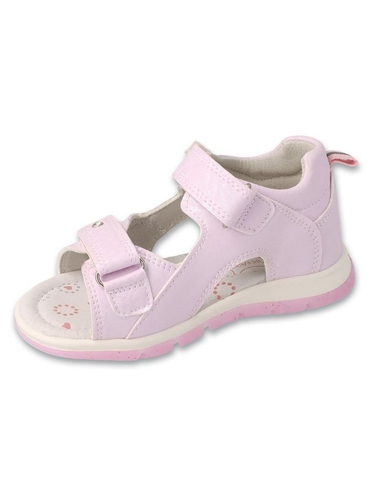 Sandały dziewczęce, fioletowe, skórzana wkładka, Befado
