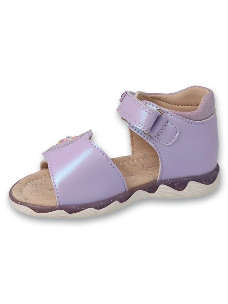 Sandały dziewczęce, fioletowe, skórzana wkładka, Befado