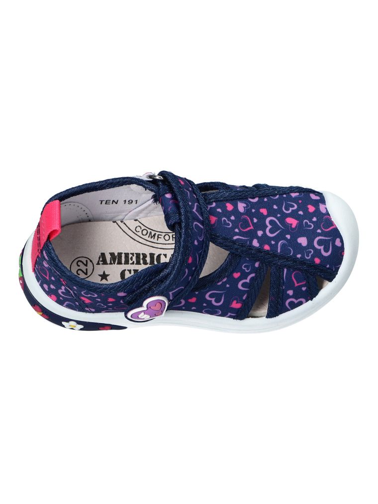Sandały dziewczęce, granatowe, American Club