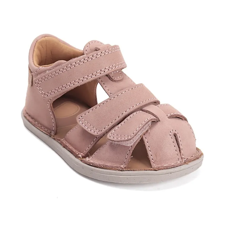 Sandały dziewczęce, różowe, podeszwa barefoot, D.D.step