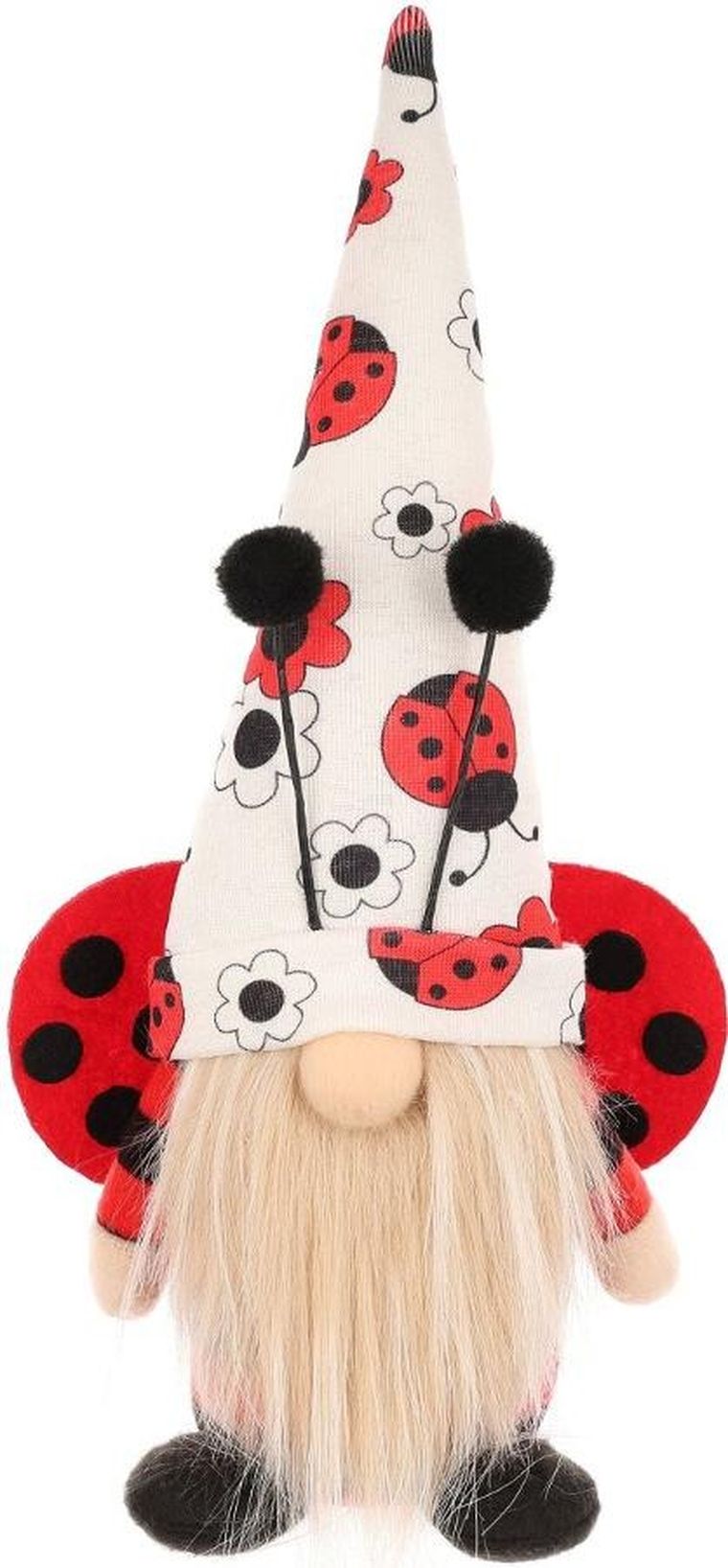 Saska Garden, dekoracja wiosenna, skrzat gnom, biedronka, 24 cm