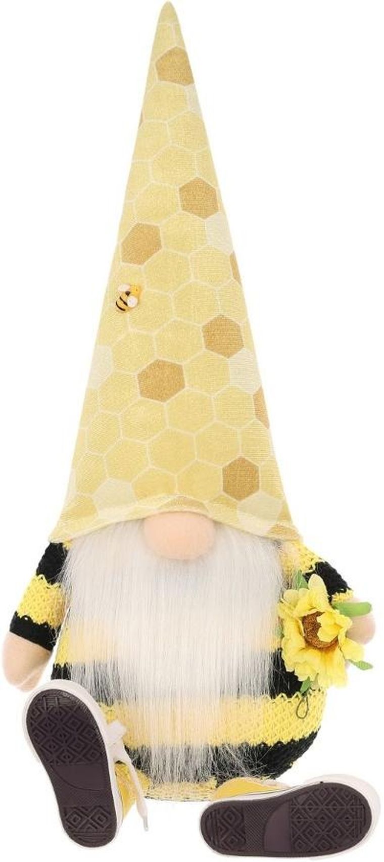 Saska Garden, dekoracja wiosenna, skrzat gnom, siedzący truteń w trampkach, 35+6 cm