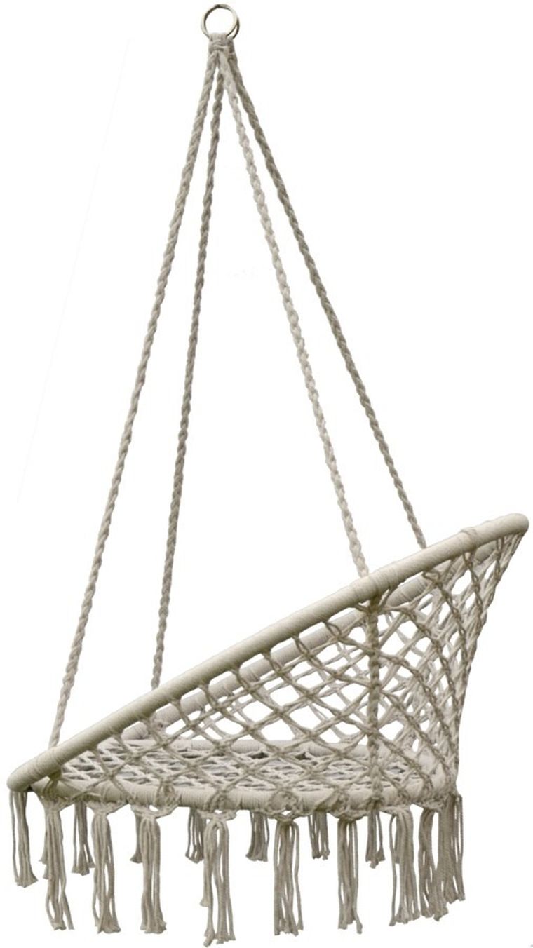 Saska Garden, hamak ażurowy, fotel wiszący, ecru, 80-60 cm