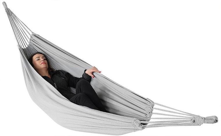 Saska Garden, hamak ogrodowy 1-osobowy, szary z pokrowcem, 200-100 cm