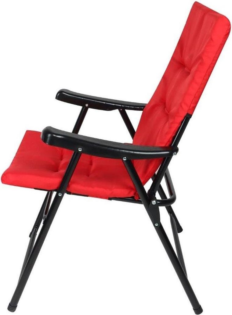Saska Garden, krzesło ogrodowe, składane, czerwone, 59-66-45/90 cm