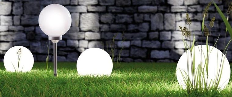 Saska Garden, lampa solarna, kula mleczna, 20-53,5 cm