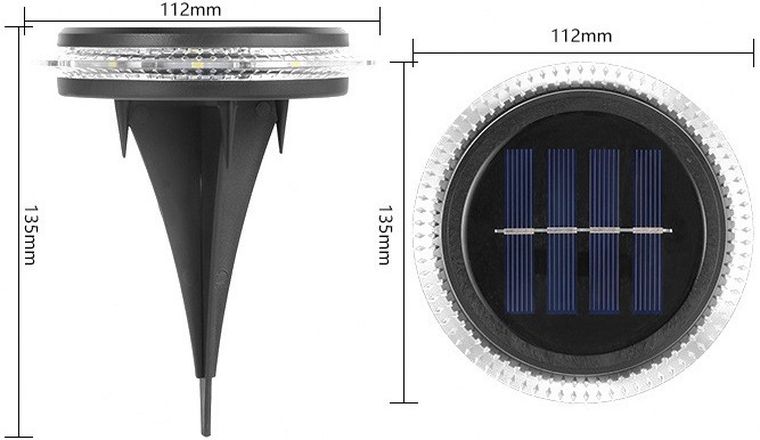 Saska Garden, lampy solarne dyskowe do wbicia w grunt lub montażu na ścianie, 2 szt.