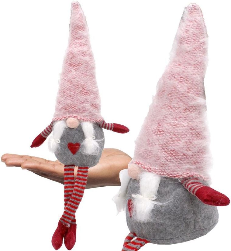 Saska Garden, pani skrzat z puchatą czapą, 45 cm