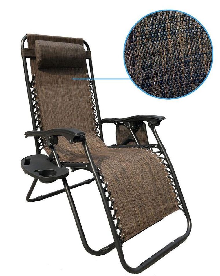 Saska Garden, składany leżak ogrodowy, brązowy, 175-52/65-107 cm