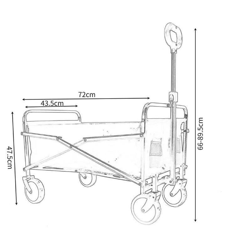 Saska Garden, składany wózek turystyczny z uchwytem, 72-44-50 cm