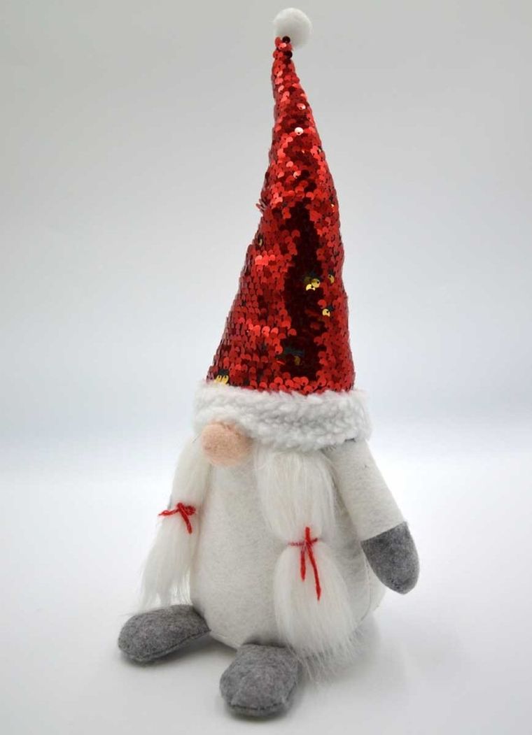 Saska Garden, skrzat dekoracyjny z magicznymi cekinami, biały, 35 cm