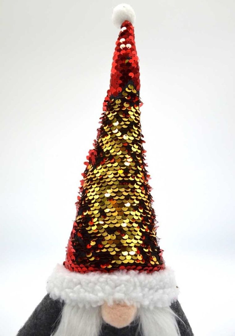 Saska Garden, skrzat dekoracyjny z magicznymi cekinami, szary, 35 cm