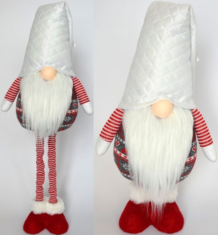 Saska Garden, skrzat na teleskopowych nogach, biały, 80-115 cm