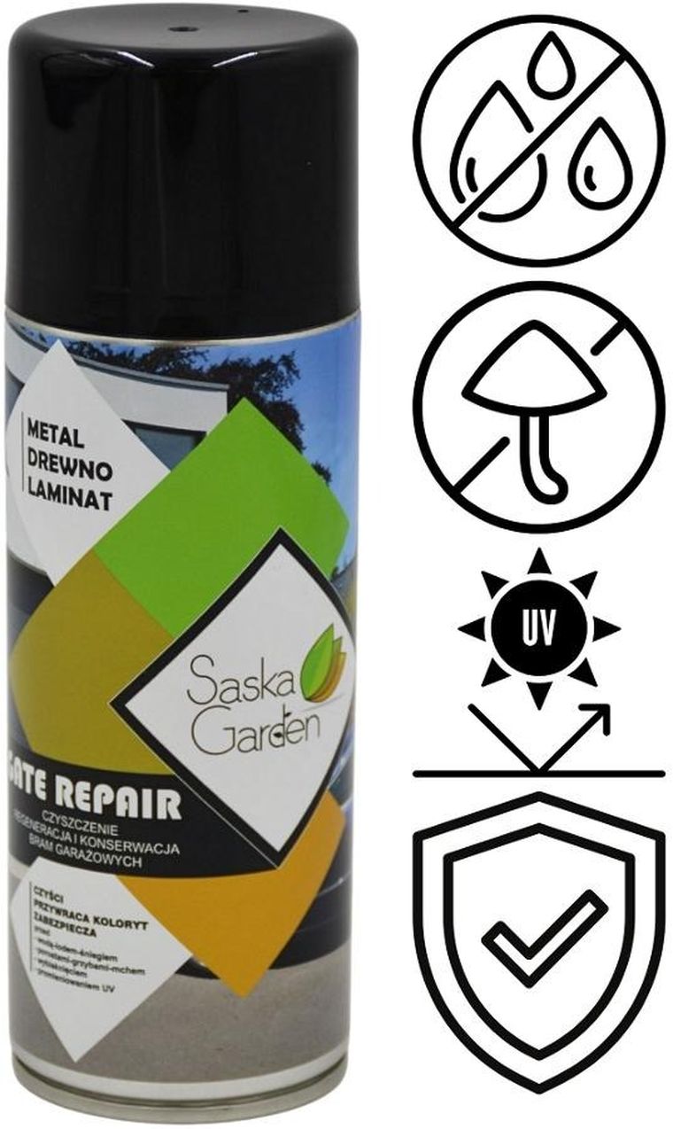 Saska Garden, spray do czyszczenia regeneracji konserwacji bram garażowych, 400 ml